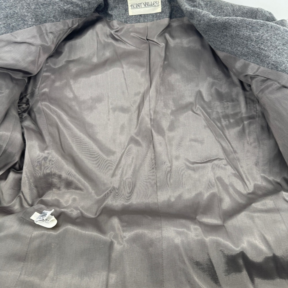 Vintage Hunt Valley Women's Wool Blazer Gray Size 14 Single Button Classic Fit - Picture 4 of 15